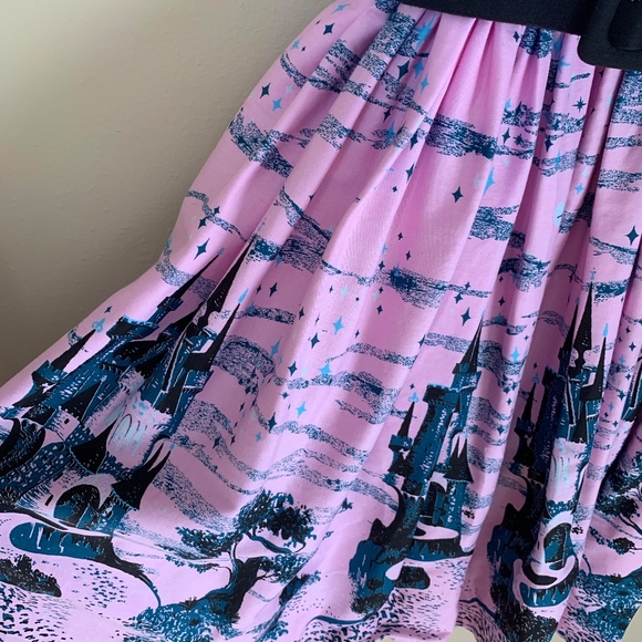 Pinup Girl Clothing Aurora Pink Castle Dress - Picture 2 of 8